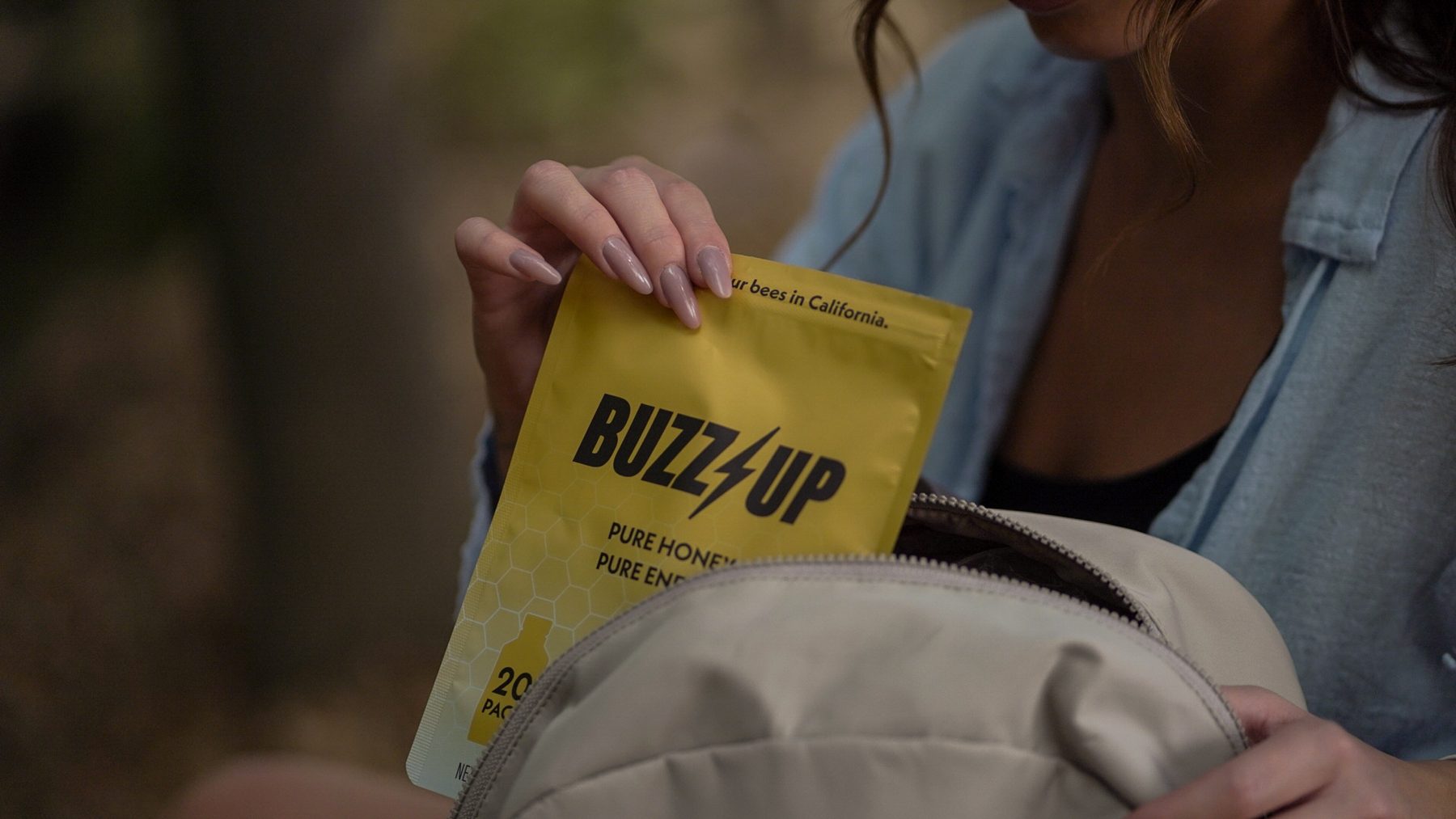 Buzz Up bag being packed into a bag